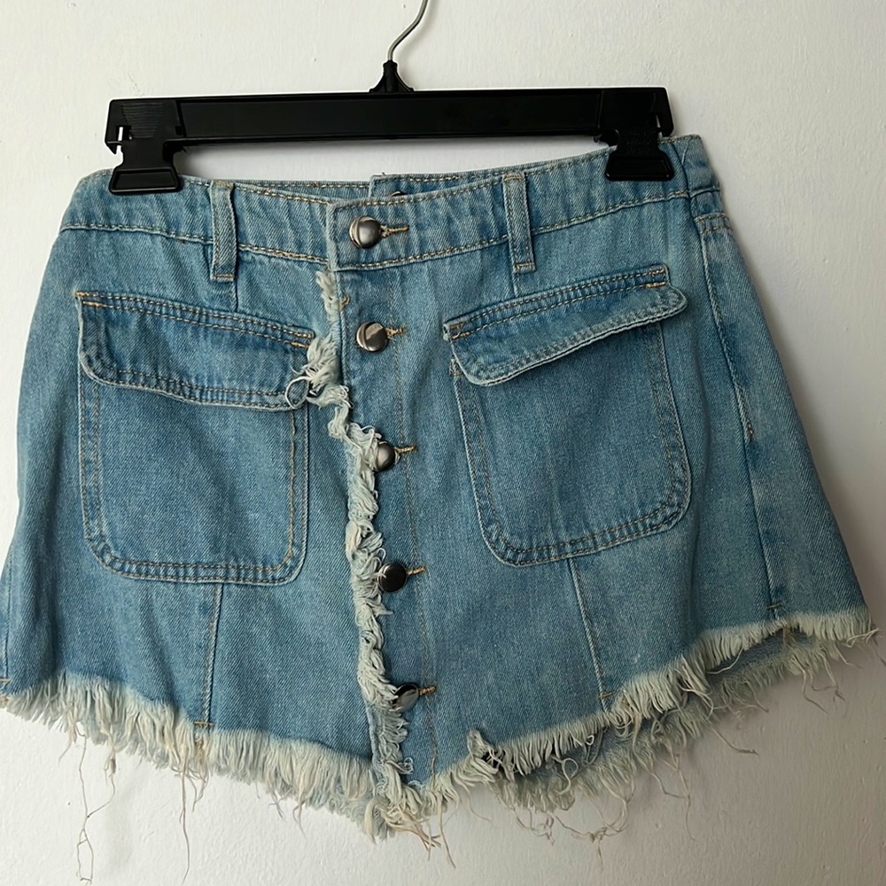 Light Denim Jean Skort